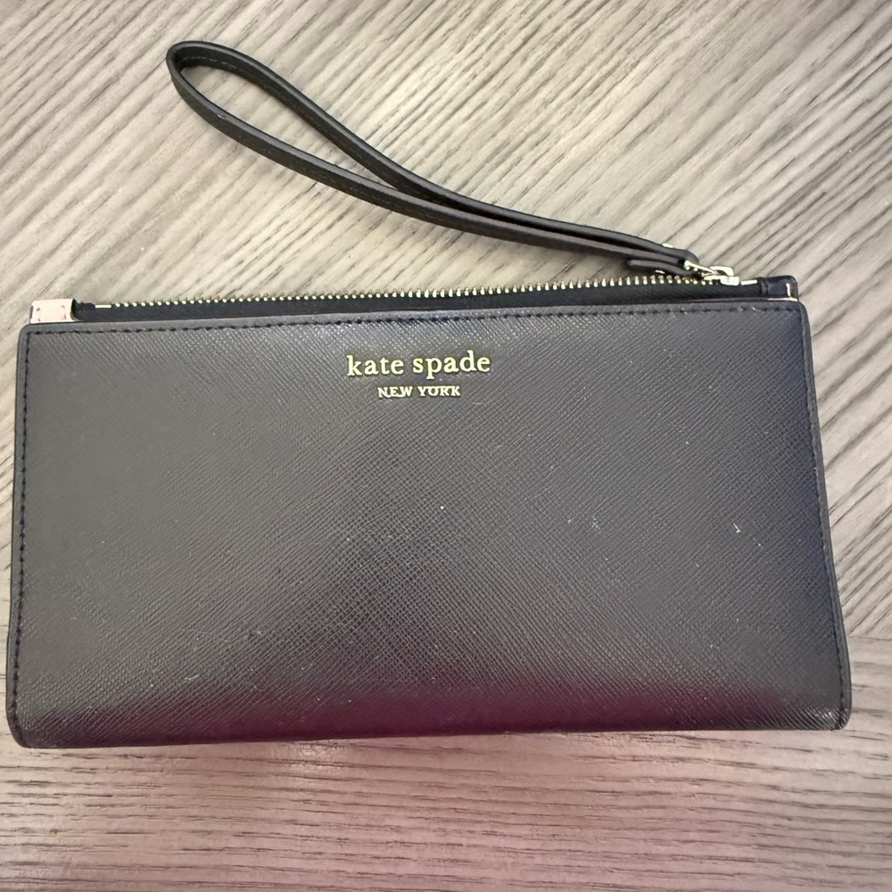 Kate Spade Black Leather Wristlet
